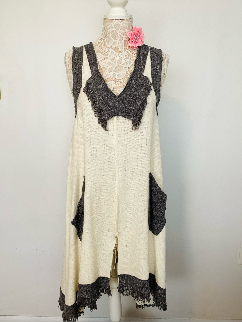 Boho Fringe Linen Dress